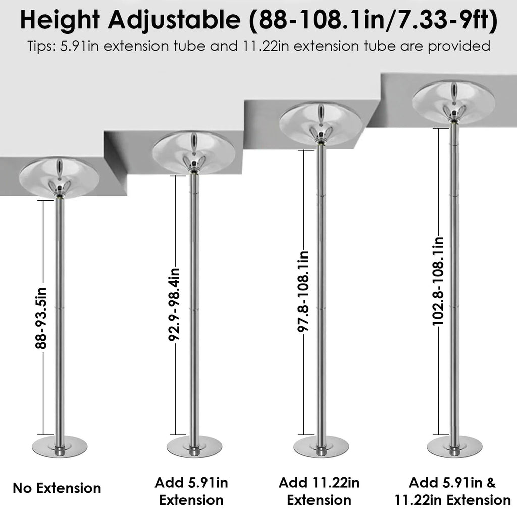 Dance Pole 45mm Spinning Static Dancing Pole