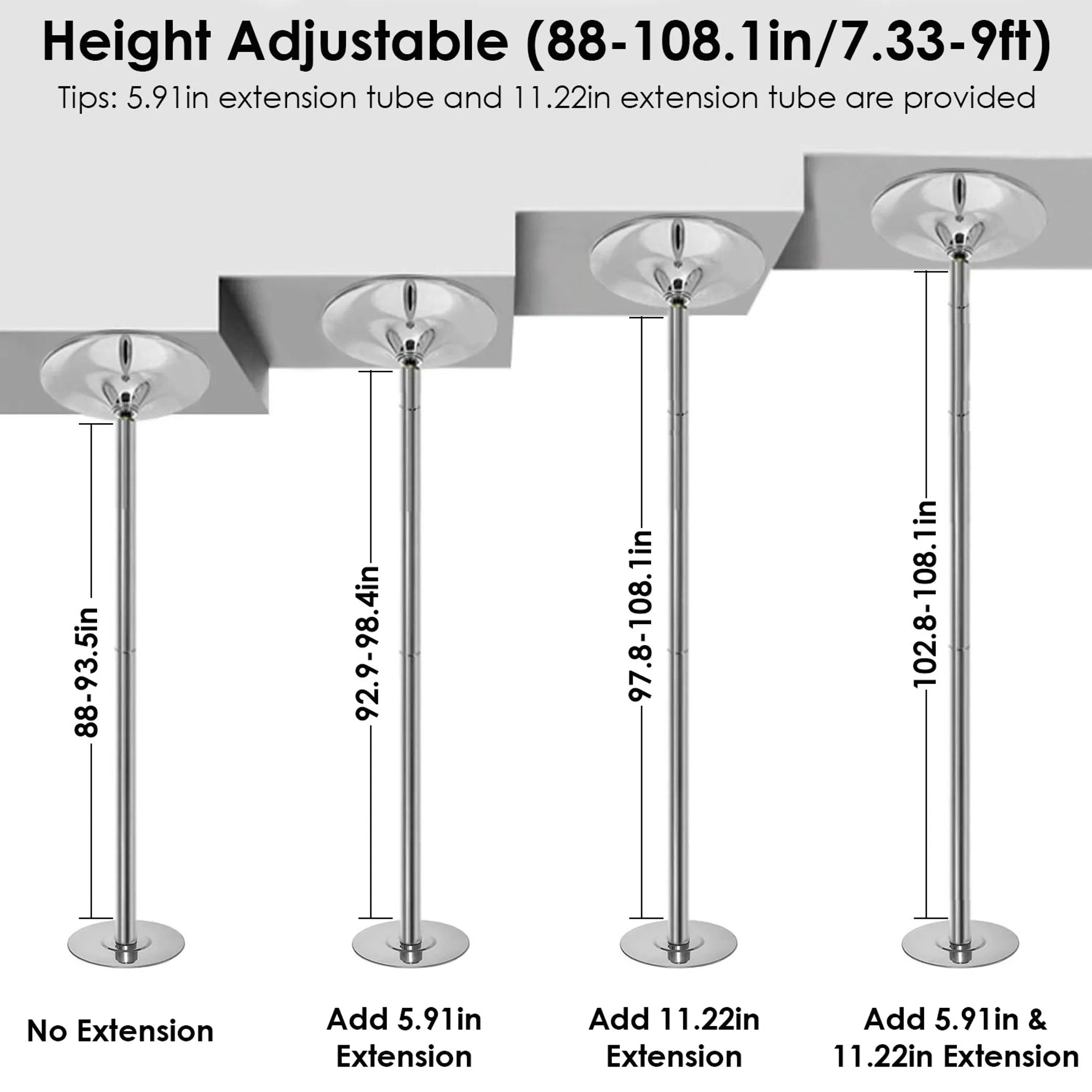 Dance Pole 45mm Spinning Static Dancing Pole