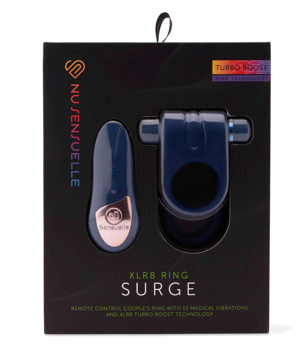 Sensuelle Remote Control Vibrating Ring - Navy Blue