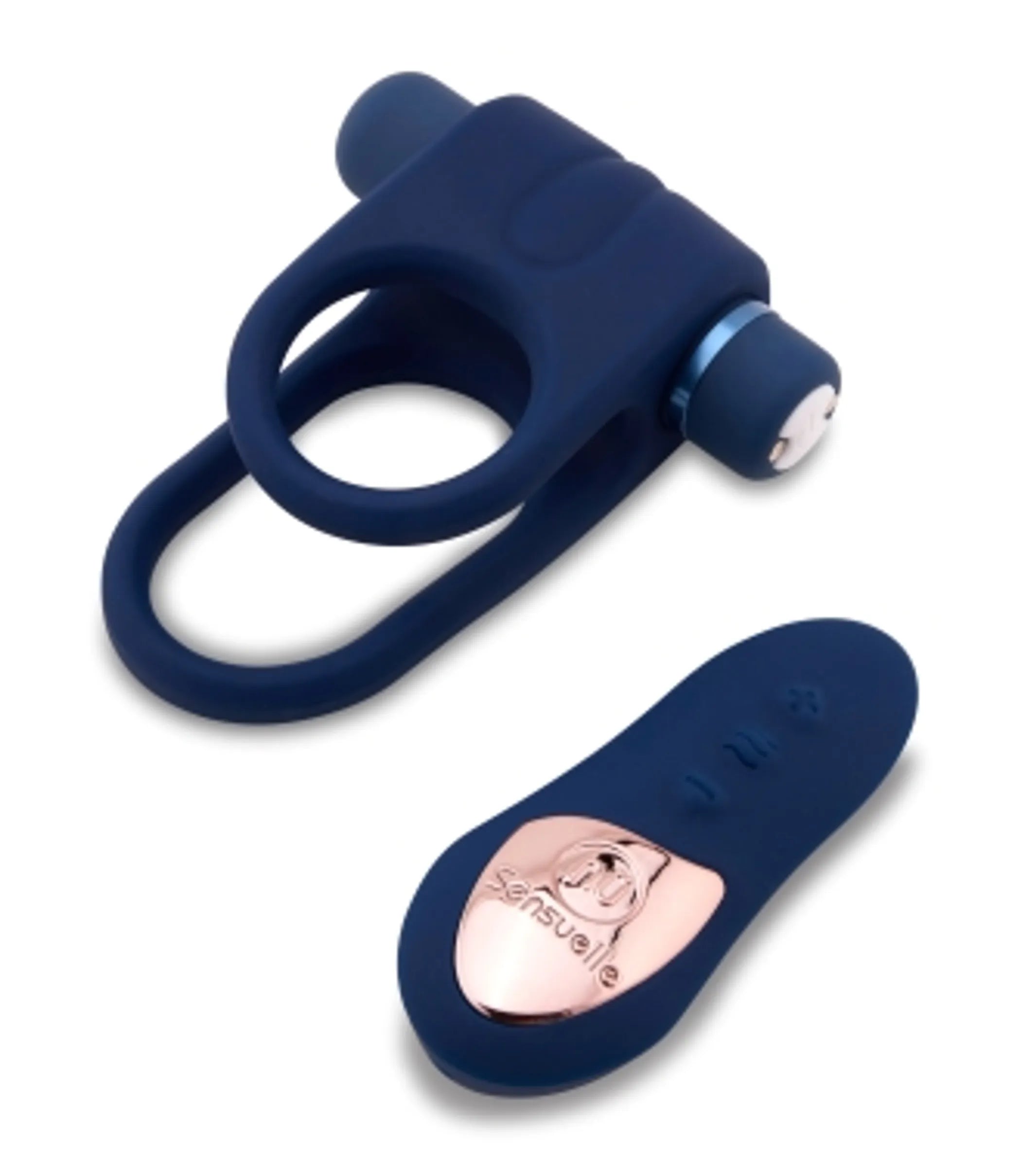 Sensuelle Remote Control Vibrating Ring - Navy Blue