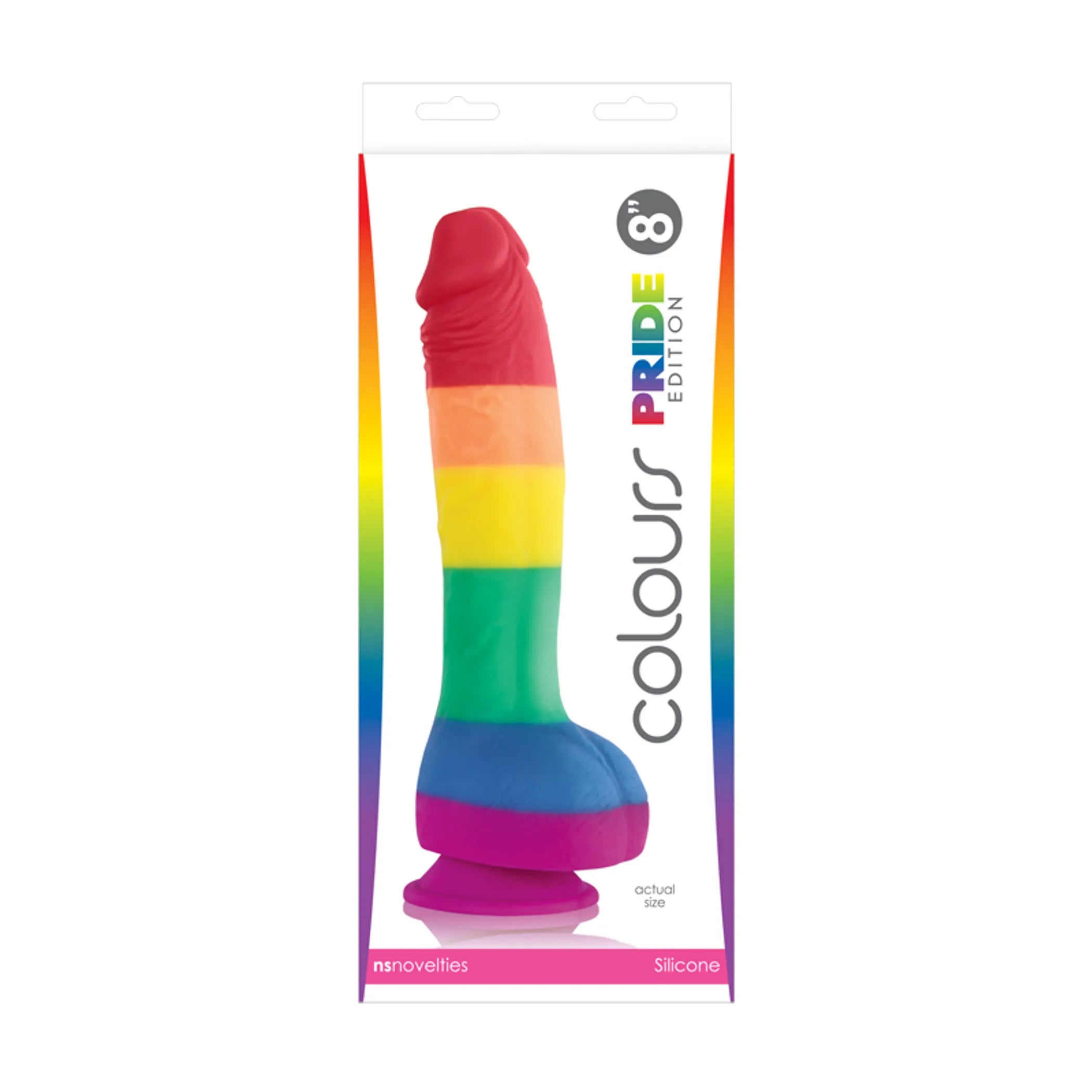 Pride Collection: 8 Inch Rainbow Dildo