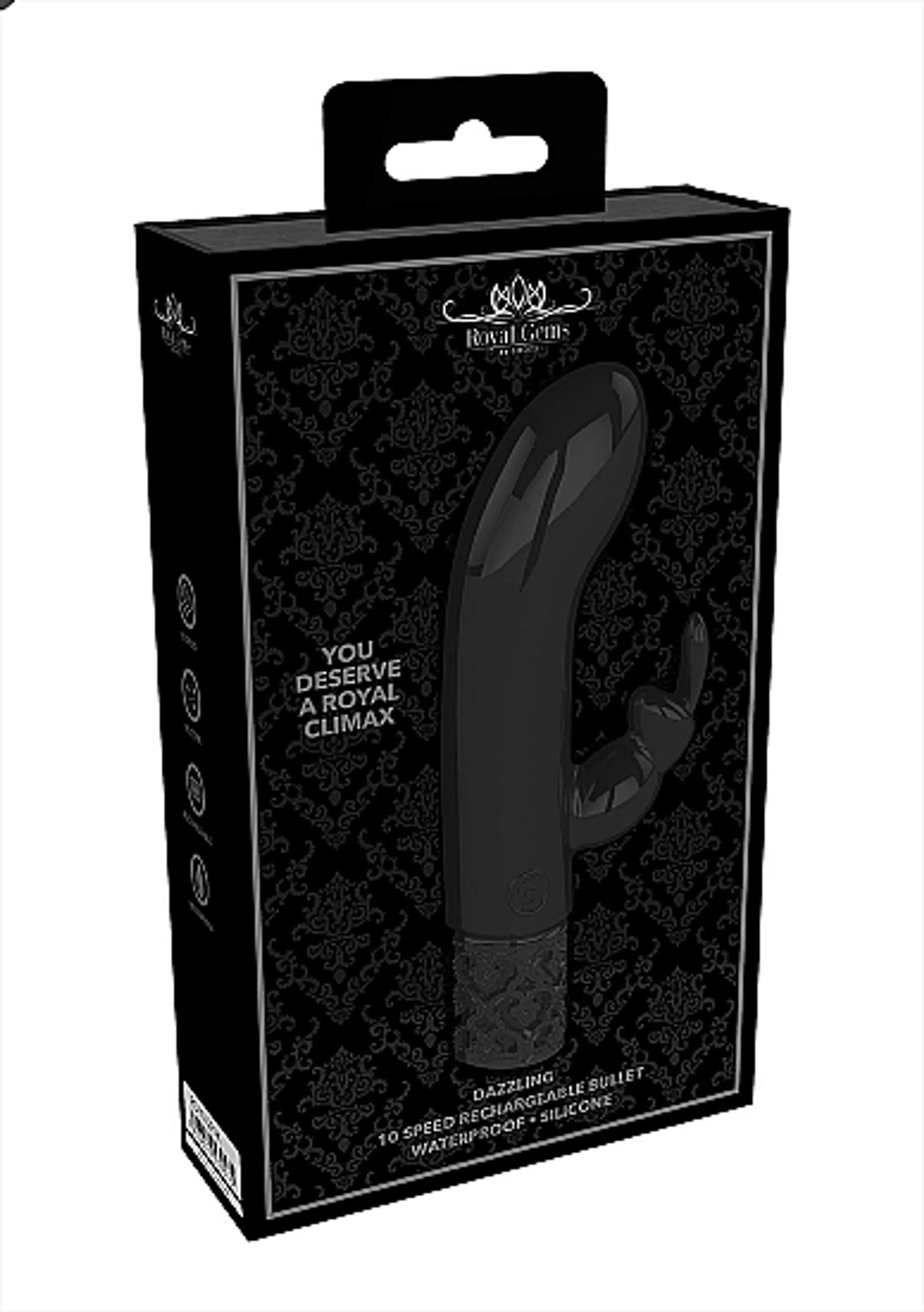 Royal Gems Dazzling Black Rabbit Massager